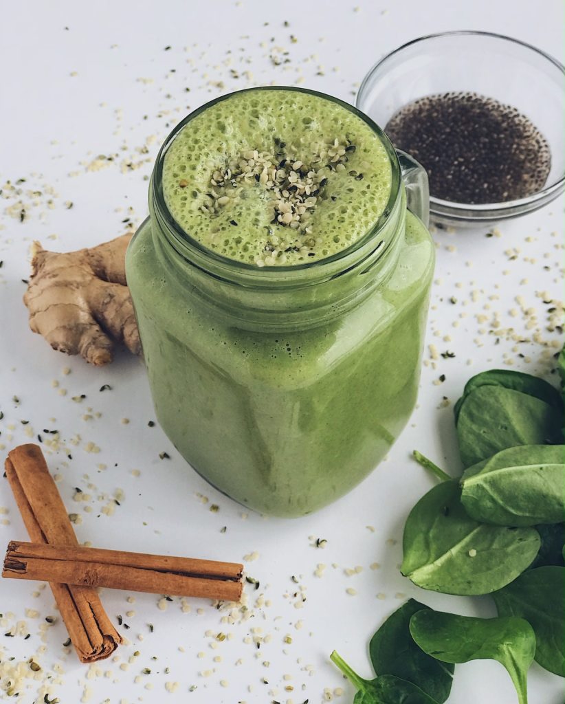 green vegan protein smoothie