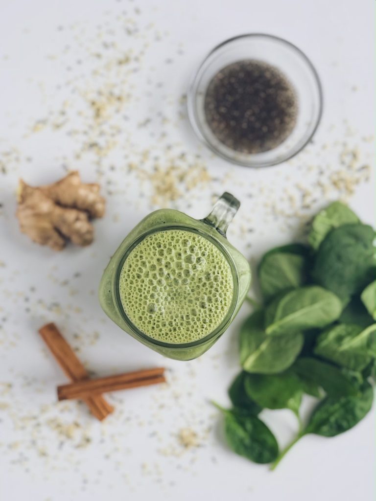 green vegan protein smoothie